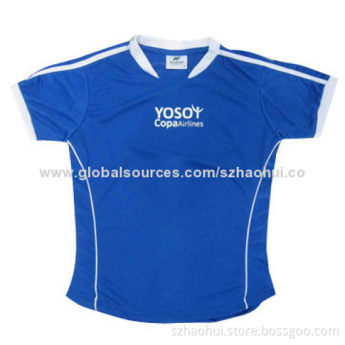 Men's Crew Neck Printed T-shirt for Airline Uniform, Made of Dry-fit Polyester, OEM Services Offered